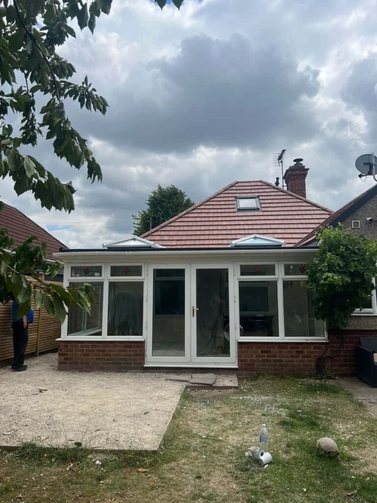 This is a photo of a hipped roof on a bungalow that has just had roof repairs carried out. Works carried out by Bedworth Roofing Repairs